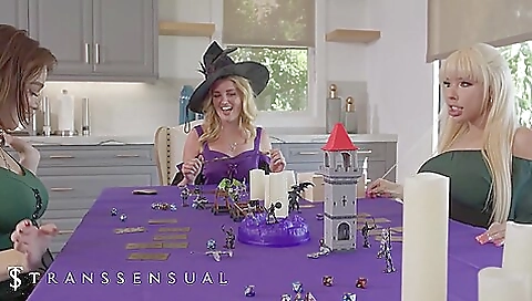 Two hot blonde and brunette enjoy double penetration