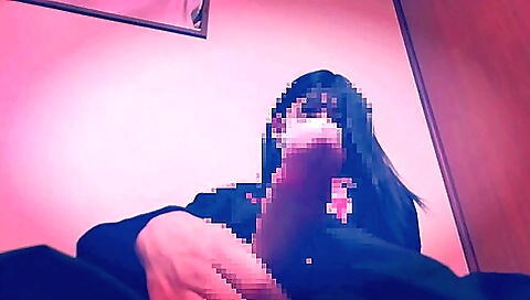 Asian chick masturbates to facial cumshot on webcam