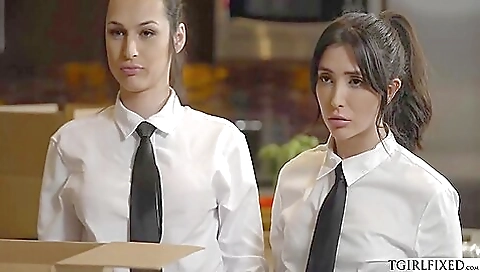 Busty shemale with huge tits and a huge ass on top of one another