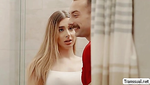 Horny blonde babe gets on top for a hardcore handjob