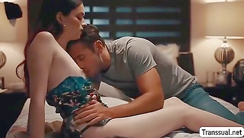 Step fantasy sex scene with a shemale with a shaved pussy