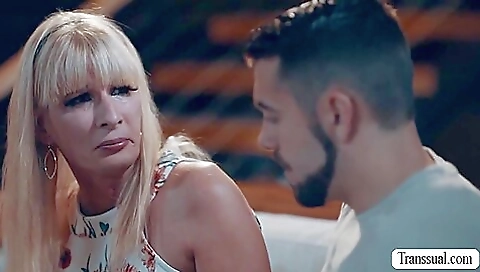 Big-titted stepsister in sexy black panties fucked hard