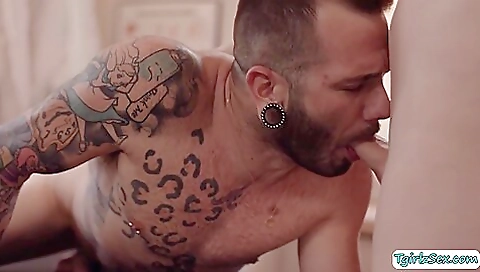 Blonde masseuse is doing anal massage and deepthroat sex