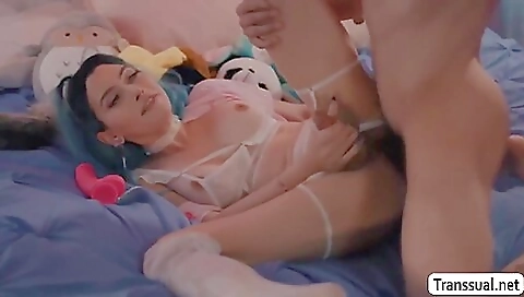 Slutty titty-tying slut and her friend enjoy anal sex