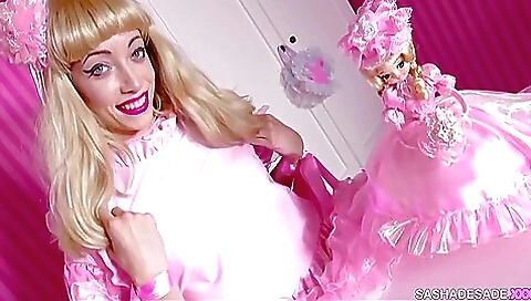 Lucky blonde with small tits and stockings gets fucked